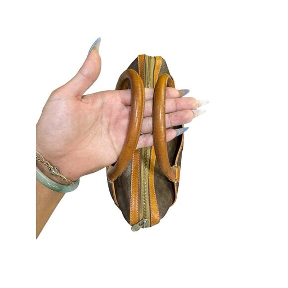 VTG Celine Macadam Boston Bag Brown Coated Canvas Leather Satchel w AUTH COA - Picture 2 of 16